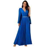 Jumpsuit - Pleated Sleeve Overlay