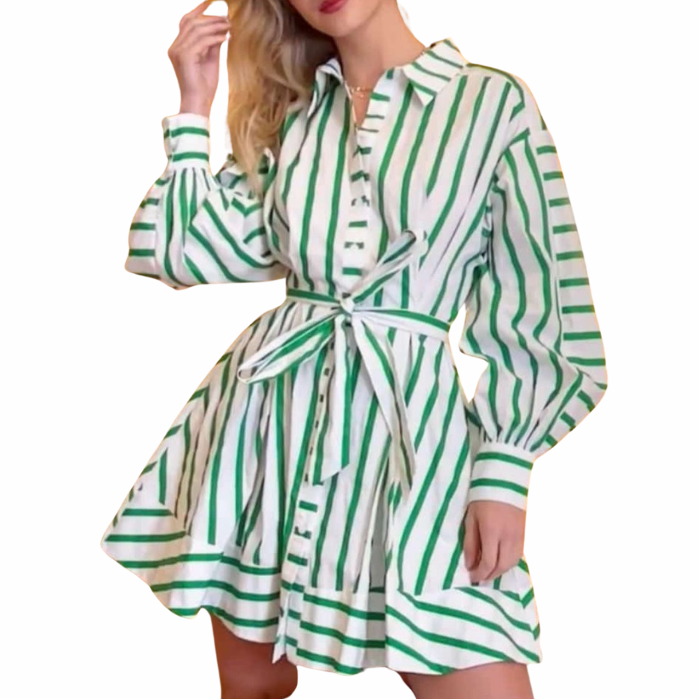 Stripe Dress - Wide Sleeve