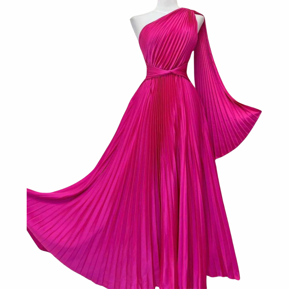 Pleated Dress - Fuchsia